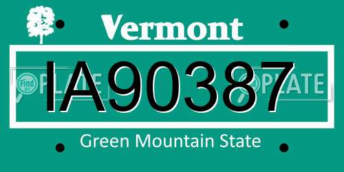 IA90387 Vermont License Plate