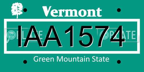 IAA1574 Vermont License Plate