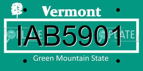 IAB5901 Vermont License Plate