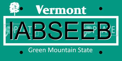 IABSEEB Vermont License Plate