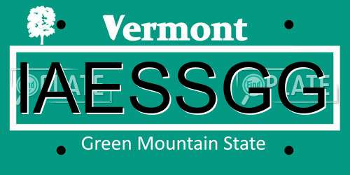 IAESSGG Vermont License Plate