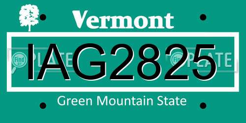 IAG2825 Vermont License Plate