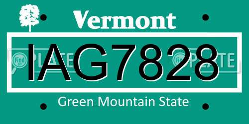 IAG7828 Vermont License Plate