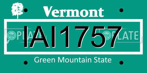 IAI1757 Vermont License Plate