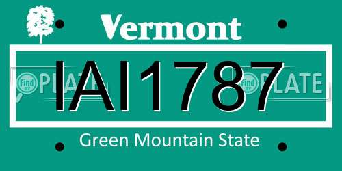 IAI1787 Vermont License Plate