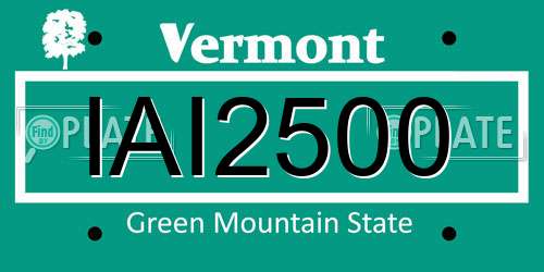 IAI2500 Vermont License Plate