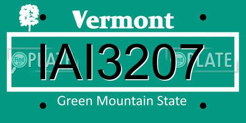 IAI3207 Vermont License Plate