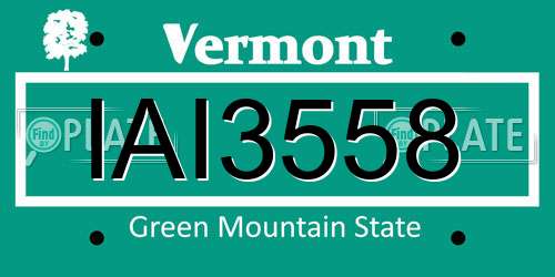 IAI3558 Vermont License Plate
