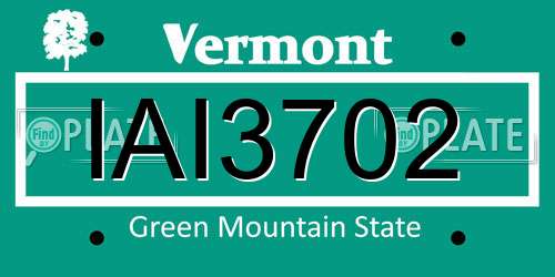 IAI3702 Vermont License Plate
