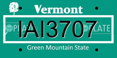 IAI3707 Vermont License Plate
