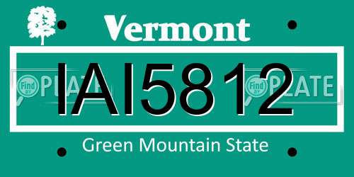 IAI5812 Vermont License Plate