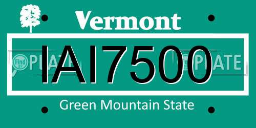 IAI7500 Vermont License Plate
