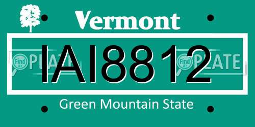 IAI8812 Vermont License Plate