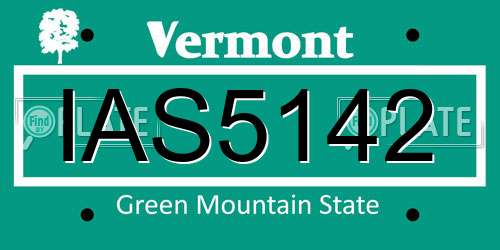 IAS5142 Vermont License Plate