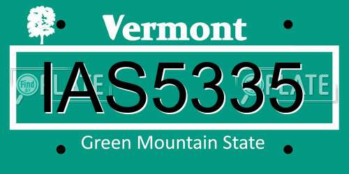 IAS5335 Vermont License Plate