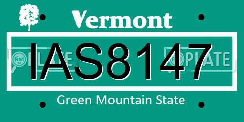 IAS8147 Vermont License Plate