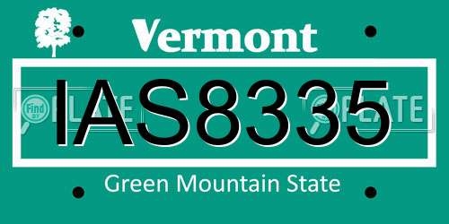 IAS8335 Vermont License Plate
