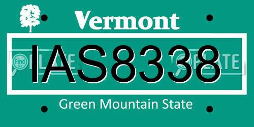 IAS8338 Vermont License Plate