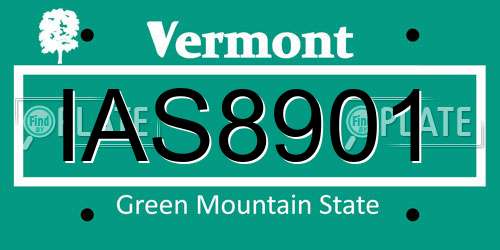IAS8901 Vermont License Plate