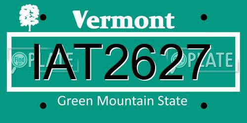 IAT2627 Vermont License Plate