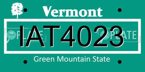 IAT4023 Vermont License Plate