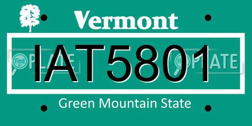 IAT5801 Vermont License Plate