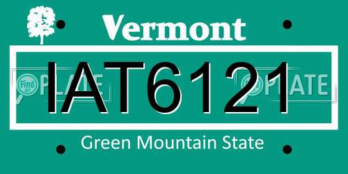 IAT6121 Vermont License Plate