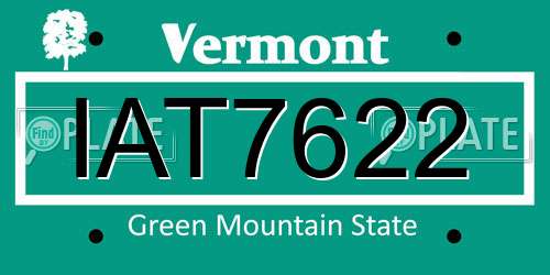 IAT7622 Vermont License Plate