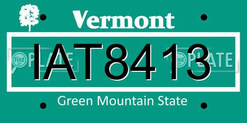 IAT8413 Vermont License Plate