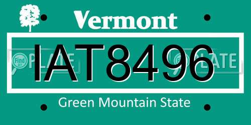 IAT8496 Vermont License Plate