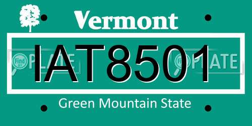 IAT8501 Vermont License Plate