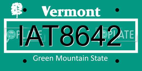 IAT8642 Vermont License Plate