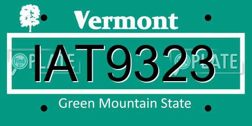 IAT9323 Vermont License Plate