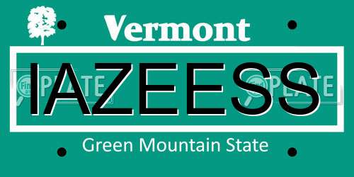 IAZEESS Vermont License Plate