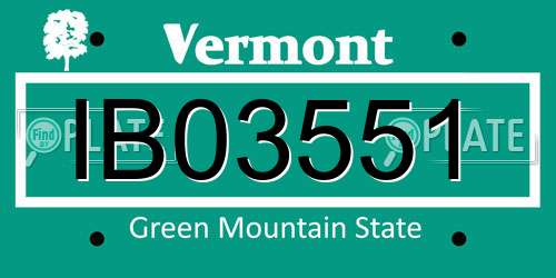 IB03551 Vermont License Plate