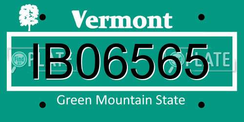 IB06565 Vermont License Plate