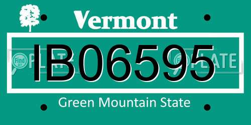 IB06595 Vermont License Plate