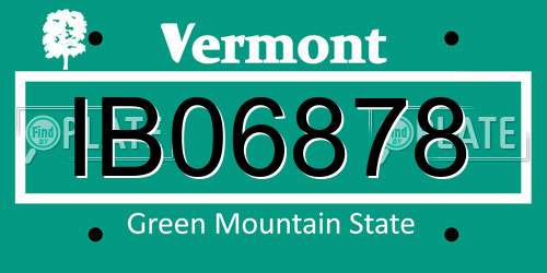 IB06878 Vermont License Plate