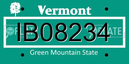 IB08234 Vermont License Plate