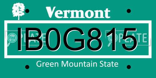 IB0G815 Vermont License Plate