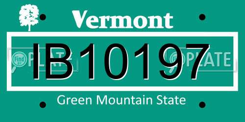 IB10197 Vermont License Plate