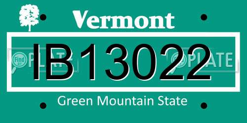IB13022 Vermont License Plate