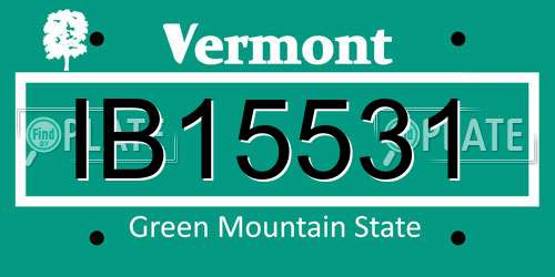 IB15531 Vermont License Plate