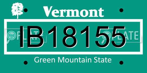 IB18155 Vermont License Plate