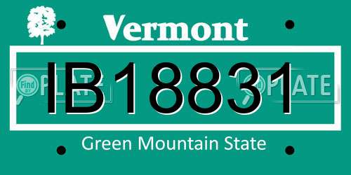 IB18831 Vermont License Plate