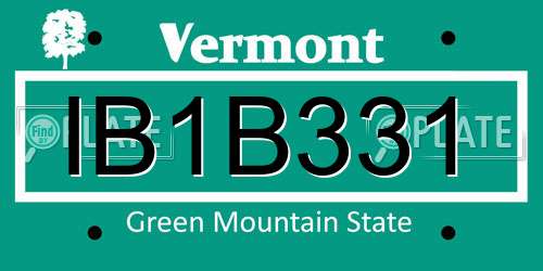 IB1B331 Vermont License Plate