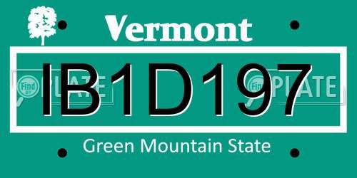 IB1D197 Vermont License Plate