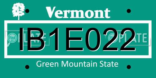 IB1E022 Vermont License Plate