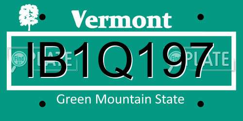 IB1Q197 Vermont License Plate