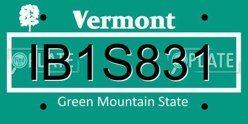 IB1S831 Vermont License Plate